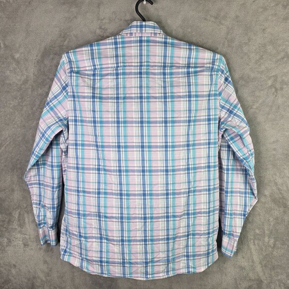 Mens Southern Tide Blue Pink Plaid Shirt Button Down Long Sleeve Cotton Blend XL - Picture 4 of 8